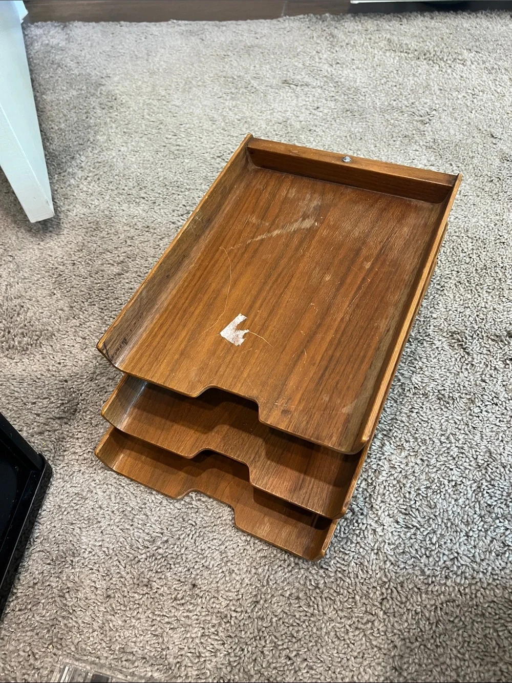 Wooden 3-Tier Stackable Desk Tray - Brown